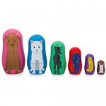 BestPysanky Set of 6 Dog Cat Horse Fish Chick & Bunny Animal Friends Plastic Nesting Dolls 4.5 Inches