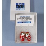 Little Red Matryoshka Russian Nesting Doll Ceramic Earrings