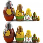 Matryoshka Russian Nesting Dolls - Baby Stuffers Easter Gifts Toys - Easter Bunny Rabbit Decorations