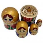 Namer Matryoshka Nesting Doll Semenovskaya 5 Pieces Set Traditional with Russian Handmade Design