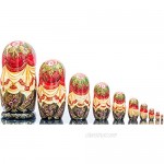 Russian Nesting Doll - Russian Beauty - Hand Painted in Russia - 6 Style Variations - Traditional Matryoshka Babushka (Style C 11``(10 Dolls in 1))
