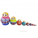 Winterworm Set of 10 Cutie Lovely Pink Blue Gold Nesting Dolls Matryoshka Madness Russian Doll Popular Handmade Kids Girl Gifts Toy