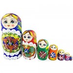 Winterworm Set of 7 Berries and Flowers Patterns Wooden Nesting Dolls Matryoshka Russian Doll