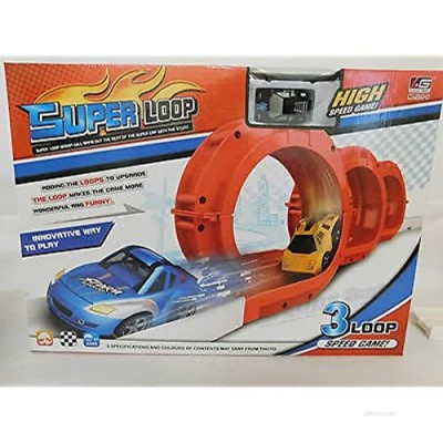 Allkindathings Mini Car Racer Set Kids Toy Fun Three Loops Track Looping Cars Racing Pull Back