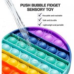 2 Pcs Rainbow Push pop Bubble Sensory Fidget Toy Autism Special Needs Stress Reliever Anxiety Relief Toys Squeeze Extrusion Bubble Fidget Sensory Toys (Tie-dye Color A)