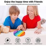2 Pcs Rainbow Push pop Bubble Sensory Fidget Toy Autism Special Needs Stress Reliever Anxiety Relief Toys Squeeze Extrusion Bubble Fidget Sensory Toys (Tie-dye Color A)