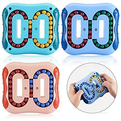 3 Pieces Rotating Magic Bean Fingertip Toy Decompression Rotating Magic Bean Stress Relief Toy for Over 14 Year Old Intelligence Fingertip Educational Toys  Blue  Red  and Green