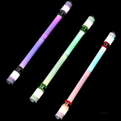 3 Pieces Spinning Pens LED Rotating Playing Pen Flash Glow Rolling Finger Rotating Pen Non-Slip Spinning Rotating Pen without Refill for Student Entertainment (Black&Red&Green)