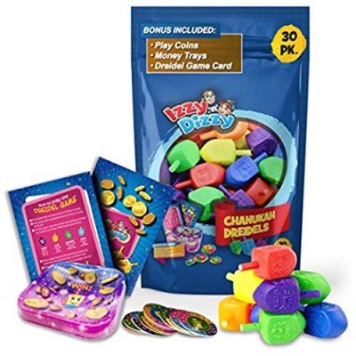 30 Medium Dreidels - Assorted Colors - Classic Chanukah Spinning Draidel Game  Gift and Prize - Bulk Value Pack - by Izzy n Dizzy