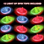 ArtCreativity Light Up Spinning Top Toys Set of 12 Flashing Spin Toys with LED Effects Light Up Birthday Party Favors for Boys and Girls Goodie Bag Fillers for Kids