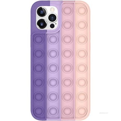 Bubble Fidget Toys Designed for iPhone SE 2020 Case  iPhone 8/7/6S/6 Sensory Bubble Funny Reliver Stress Cover Rainbow Protective Silicone Shockproof Anxiety Relief Gift Case for Women Men (Purple)