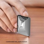 CaLeQi Flip Toy Desktop Flip Spinning Toy Pocket Stress Relieve Toy Metal Fingertip Decompression Flip Stress Relief Office Rotary Decompression Toy- (Silver Polished Quadrilateral)
