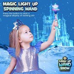 Light-Up Snowflake Spinning Wand for Kids in Gift Box Rotating LED Toy for Girls and Boys Magic Princess Sensory Toys Suitable for Autistic Children Best Snow Pretend Play Birthday