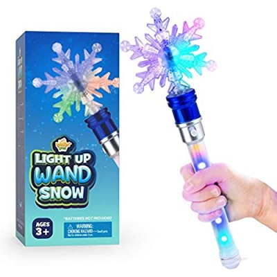 Light-Up Snowflake Spinning Wand for Kids in Gift Box  Rotating LED Toy for Girls and Boys  Magic Princess Sensory Toys  Suitable for Autistic Children  Best Snow Pretend Play Birthday