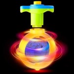 PROLOSO 12 Pcs Light Up Spinning Tops Spin Toys for Kids Boy Girl Birthday Party Favors Stocking Stuffers