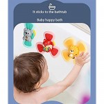 PYNIOR Suction Cup Spinning Top Toys Cartoon Animal Suction Cup Spinner Windmill Baby Bath Toys (3Pcs Fox Lion Koala)