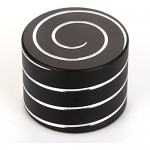 SANFENG Desktop Spinning Top - Aluminium VORTECON Kinetic Spinning Desk Toy - Adult Anxiety Relief Fidget Toys That Creates a Mind-Bending Optical Illusion of Continuously Flowing Helix (Black 40mm)