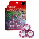 Toyland Pack of 3 Professional Magnetic Spinning Ring Toys - Glitter Rings - Novelty Toys - Fidget Toys - Finger Toys - Anxiety/Stress Relief - Suitable for Ages 3+ (Pink)