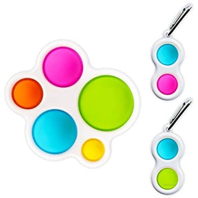 WKCXX Simple Dimple Fidget Toys  Decompression Toys That Easy to Carry  Stress Relief Handheld Toys for Kids (Multicolor + Blue Rose red + Blue Green)