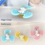 YEITIADY High Chair Toys Suction Cup Spinner Toy 3Pcs Baby Bath Toys Colorful Animals Suction Toys Safe Funny Turntable Early Learner Spinning Tops for Kids Baby Infants Girls Boys 18M+