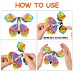 10 Pieces Magic Fairy Flying Butterfly Card Wind up Butterfly Rubber Band Flying Butterfly Surprise Flying Paper Butterflies Set for Party Playing Decorations (Vivid Style)