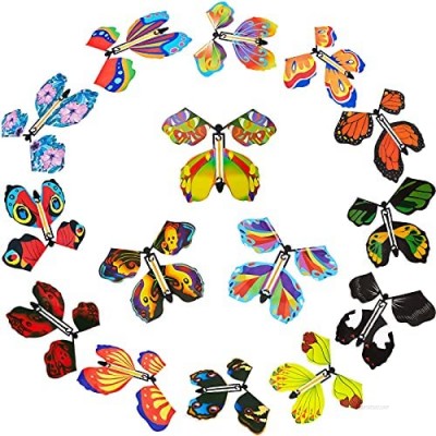45 Pieces Magic Fairy Flying Butterfly Wind Butterfly Toy Flying Butterfly Decorations for Surprise Wedding Birthday Decoration (Vintage Style)