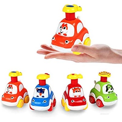 4Pack Wind Up Toys Cars for 1 Year Old Baby  Cartoon Animal Wind Up Cars for Toddlers Birthday Present