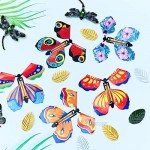 5 Pieces Magic Fairy Flying Butterfly Wind up Butterfly Toy Flying Butterfly Decorations for Surprise Wedding Birthday Gift