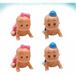 Amosfun 4pcs Wind Up Toys Clockwork Toys Figure Baby Toys Ornaments New Year Easter Baby Shower Birthday Party Supplies Favors Goodie Bag Fillers