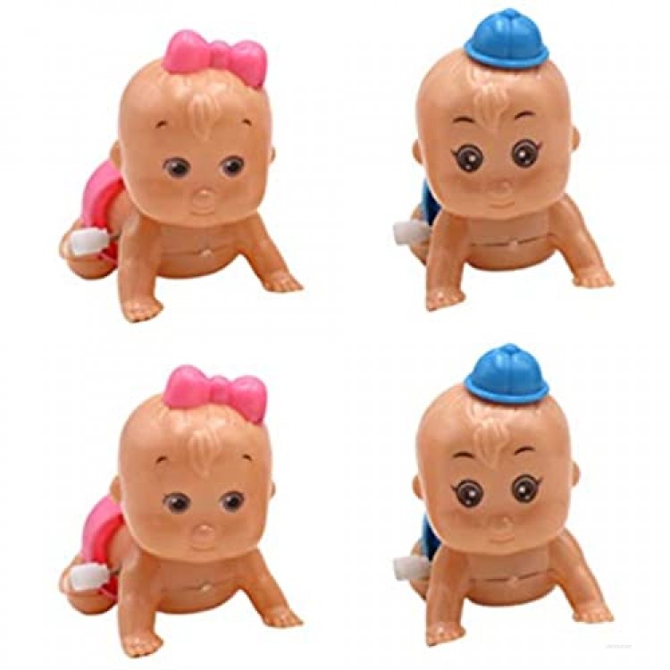 Amosfun 4pcs Wind Up Toys Clockwork Toys Figure Baby Toys Ornaments New Year Easter Baby Shower Birthday Party Supplies Favors Goodie Bag Fillers
