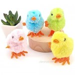 Beauy Girl 4 Pack Wind-Up Easter Jumping Chicken Jumping Toys for Party Favors Classroom Prizes Basket Stuffers Easter Eggs Novelty Toy Assorted Color