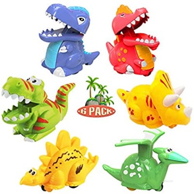 Dinosaur Toys for Kids 3-5  6 Pack Press and go Dinosaur Toys Wind up Toy Cars for 1 2 3+ Year Old Boy Girl Dinosaur Birthday Party Favors Gifts