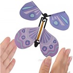 Dzrige 5Pcs Magic Flying Butterfly Rubber Band Fairy Flying Butterfly Powered Wind up Butterfly Toy for Surprise Gift or Party and Birthday