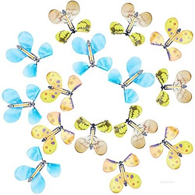 GORGECRAFT 10PCS Magic Flying Butterfly Rubber Band Powered Wind up Butterfly Card Fairy Butterfly Toy for Birthday Anniversary Wedding Gift