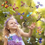 Halovin 15 Pack Magic Flying Butterfly Rubber Band Powered Wind up Butterfly Card Surprise Gift Flying Butterfly Surprise Toys Cards Gifts for Kids Boys Girls Girlfriend Mother