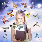 Halovin 15 Pack Magic Flying Butterfly Rubber Band Powered Wind up Butterfly Card Surprise Gift Flying Butterfly Surprise Toys Cards Gifts for Kids Boys Girls Girlfriend Mother