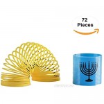 Hammont Chanukah Themed Magic Springs - 72 Pieces - Multicolor Coil Springs with Hanukkah Theme – Entertaining and Classic Novelty Toy and Prize for Kids (12 Packs of 6)