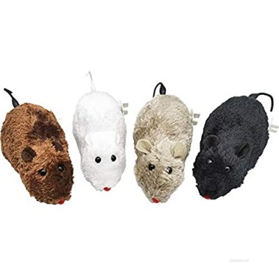 HOMKIN Wind Up Racing Mice Toys  4 Pcs Realistic Jumping Rat Plush Mice with Twirling Tail for Halloween Decoration  Prank Mouse Play Toys Party Favors