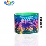 Kicko Aquatic Plastic Coil Spring Toy - Set of 12 - Assorted Ocean Animal Prints Spring for Easter Basket Treats Toy Collection Class Rewards Playtime Activity Pinata Fillers- 3 Inch
