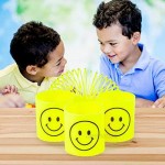 Kicko Mini Plastic Smile Face Coil Spring - 24 Pack - Yellow Coils with Smiling Face Design for Class Rewards Playtime Activity Pinata Filler Easter Goody Basket Toy Collection - 1.4 Inch