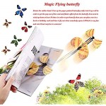 RINHOO 2-100Pcs Magic Fairy Flying in The Book/Card Butterfly Rubber Band Powered Wind Up Butterfly Toy Great Surprise Wedding Birthday Gift (12pcs)