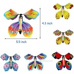 Scettar 40 PCS Magic Flying Butterfly Fairy Flying Toys Wind up Rubber Band Powered Butterfly Toys Decoration for Colorful Bookmark and Greeting Card Surprise Gift