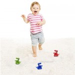 Set of 4 Dinosaur Press and Go Cars Wind Up Toys for Kids Boys Girls Toddlers Birthday Party Favors Gifts