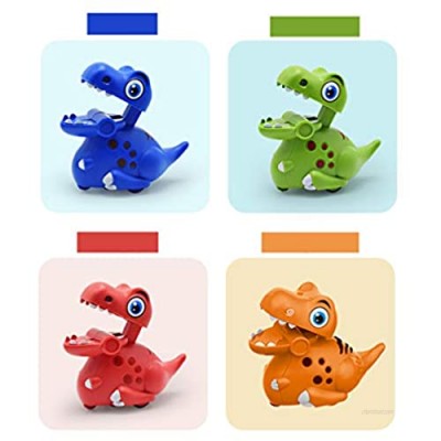 Set of 4 Dinosaur Press and Go Cars Wind Up Toys for Kids Boys Girls Toddlers Birthday Party Favors Gifts