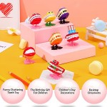 Sumind 7 Pieces Chattering Teeth Wind up Walking Teeth Toys with Eyes Funny Joke Toys Teeth for Party Halloween Christmas Desktop Decoration