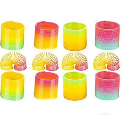 The Dreidel Company Coil Spring Rainbow  Party Favor for Kids  1.4" (35mm) (12-Pack)