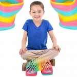 The Dreidel Company Jumbo Square Coil Spring Rainbow Party Favor for Kids 4.75 (120mm) Individually Wrapped (2-Pack)