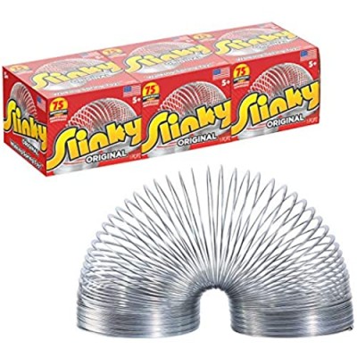 The Original Slinky Walking Spring Toy  3-Pack Metal Slinky  Fidget Toys  Party Favors and Gifts  Toys for 3 Year Old Girls and Boys by Just Play
