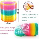 WisdKids Jumbo Rainbow Coil Spring Toy Classic Novelty and Colorful Neon Plastic Toy Party Supplies for Boys Girls 2 Pack
