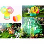 WisdKids Jumbo Rainbow Coil Spring Toy Classic Novelty and Colorful Neon Plastic Toy Party Supplies for Boys Girls 2 Pack